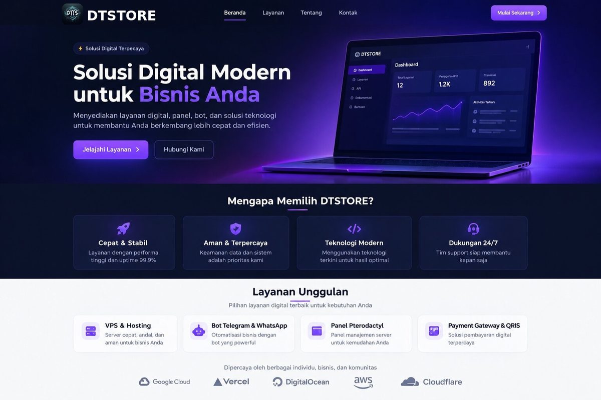 Script website landing page DTSTORE